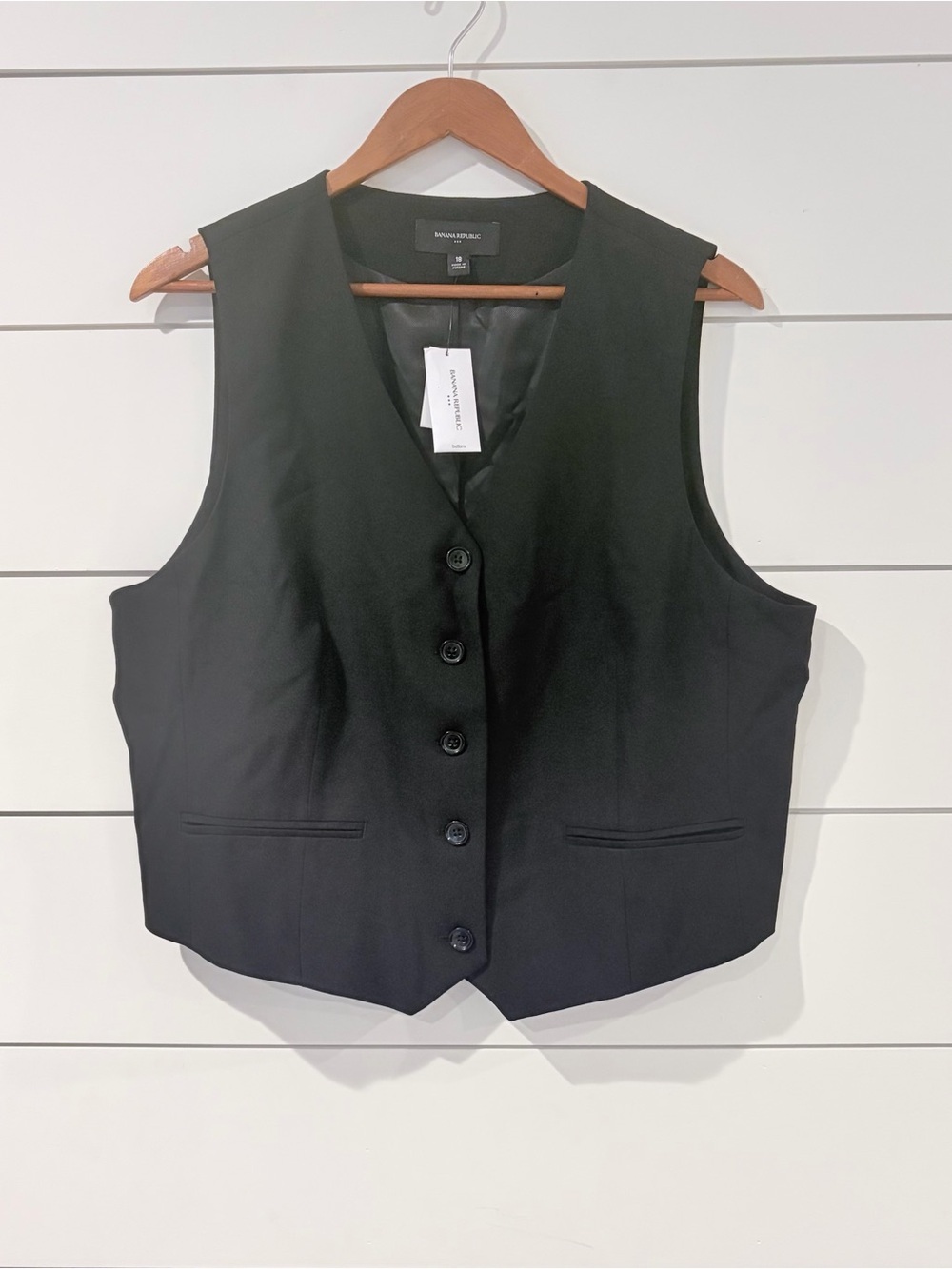 Banana Republic Black Tailored Suit Vest Officecore Minimalist 18 Dark Academia